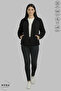 Women's Long Sleeve Winter Plush Fabric Polo Neck Zipper Jacket - 2