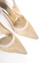Women's Gold Stone Transparent Mesh Evening Dress Shoes and Bag Set - 8
