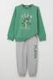 Boy's Tracksuit Set Player Puppy Printed 1-4 Years Old, Mint Green