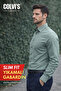 Slim Fit Long Sleeve Gabardine Washed Denim Collar Buttoned Bottom Men's Shirt - 3