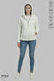 Women's Long Sleeve Winter Plush Fabric Hooded Kangaroo Pocket Zipper Jacket - 2