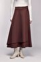 High Waist Tie-Up Layered Look Scuba Skirt