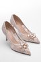 Women's High Heels Thin Heels Pointed Heels Stylish Women's Shoes Evening Wear Beige Stilettos - 3