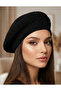 Valentine's Day Special Women's Painter Beret Black 100% Hand Knitted