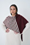 Women's Striped Triangle Shawl Scarf – Shoulder Shawl with Soft Texture