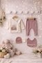 5-Piece Flower-Patterned 100% Cotton Newborn Baby Girl Hospital Discharge Set/Baby Girl Zibin Set - 2