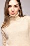 Beige Turtleneck Oversize Knitwear Sweater - 3