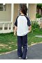 Children's Rabbit Printed T-Shirt Wide Leg Stripe Tracksuit Set - 4