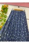 Patterned layered chiffon skirt lined - 4