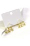 Steel Three-Pointed Star Earrings - Gold Yellow - 2