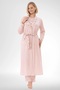 Women's Plus Size Floral Print Long Sleeve Robe+ Pajamas 3-Piece Set 80% Cotton 20% Viscose - 3