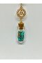 Turquoise Stone Glass Bottle Keychain – Bag Ornament Figurine Accessory - 7