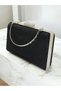 Black Luxury Suede Crystal Stone Metal Handle Chain Women's Evening Dress Bag Wedding Engagement Graduation - 5