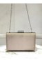 Beige Color Luxury Suede Crystal Stone Metal Handle Chain Women Evening Dress Bag Wedding Engagement Graduation - 5
