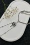 Black Stone Heart and Sword Couple Necklace – Valentine's Day Special Necklace Set with Steel Chain - 4