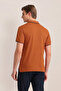 Mens Orange Typographic Printed Cotton Polo Shirt - 2