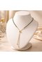 Garnet Stone Gold Detailed Handmade Necklace – Special Design Women's Necklace - 2