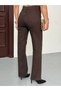 Women's High Waist Dark Brown Shiny Stone Patterned Special Design Stretch Fabric Palazzo Denim Jeans - 3