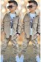 Boys' Oversized Shirt and Jacket 3-Piece Set - Ribbed Fadife Fabric - Printed Bodysuit - 4