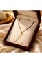 Garnet Stone Gold Detailed Handmade Necklace – Special Design Women's Necklace - 3