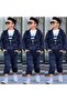 Boy's Pocket Detailed 100% Cotton 3-Piece Tracksuit Set - Hooded - Jacquard Camouflage Patterned Set - 2