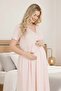 New Season Powder Lace Detailed Summer Short Sleeve Special Design Maternity Nightgown Set - 4