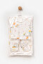 Cute Fox Patterned 100% Cotton 6 Piece Hospital Discharge Set (with Blanket) Newborn Set - 3