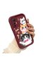 Mi 13 Lite Compatible Silicone Material Shockproof Burgundy Color Case Sweet Cat - 3