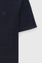 Men's Navy Blue 100% Cotton Slim Fit Slim Fit Polo Collar Jacquard T-Shirt - 8