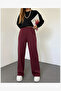 Women's Winter Relaxed Fit Wide-Leg Elastic Waist Knit Pants, Standard Size, Fits S-M-L