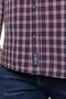 Pired 1 men's long sleeve plaid shirt navy blue burgundy - 5