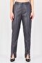 Women Skinny Fit Leather Split Pants, Dark Grey