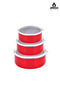 6 Piece Crispella 14-16-18 cm Enamel Storage Container Set – Red - 3