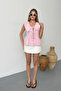 Women's Tie Detail 100% Cotton Blouse Pink - 26Y 1041 - 3