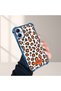 Samsung Galaxy A04E Compatible Transparent Four Corner Silicone Coated Glossy Edge Case Leopard Pattern - 4