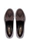 Women's Genuine Leather Brown Crocodile Loafer Shoes - 6