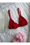Valentine's Day Special Red Micro Wire-Free Gathered Bralette Bra - 4