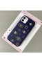 iPhone 12/12 Pro Compatible Blue Leather Textured Silicone Protects Camera Shock-Absorbing Case Evil Eye Bead - 2