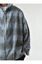 Zipper Detailed Hooded Blue Men's Sweat Coc2740 - 4