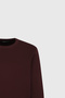 Men's Burgundy Cotton Standard Fit Regular Cut Crew Neck Honeycomb Textured Knit Sweater - 7
