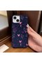 iPhone 15 Compatible Blue Leather Textured Silicone Protects Camera Shock-Absorbing Case Butterfly
