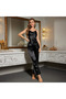 Satin Velvet-Textured Floral Printed Pajama Set - 5