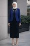 Jacket Dress Set with Stone Embroidery on the Collar - 4