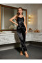 Satin Velvet-Textured Floral Printed Pajama Set - 4