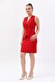 V-Neck Short Women's Vest with Decorative Pockets - Red - 1610100