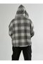 Zipper Detailed Hooded Gray Men's Sweat Coc2739 - 4