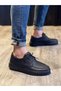 Mhd-098 Men's Daily Lace-Up Leather Classic Shoes Cst-Black