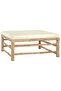 6 Piece Garden Lounge Set with Cream White Cushions Bamboo - 7