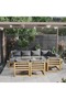 10 Piece Garden Lounge Set with Cushion Solid Acacia Wood