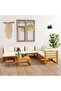 8 Piece Garden Lounge Set with Cushion Cream Solid Acacia Wood